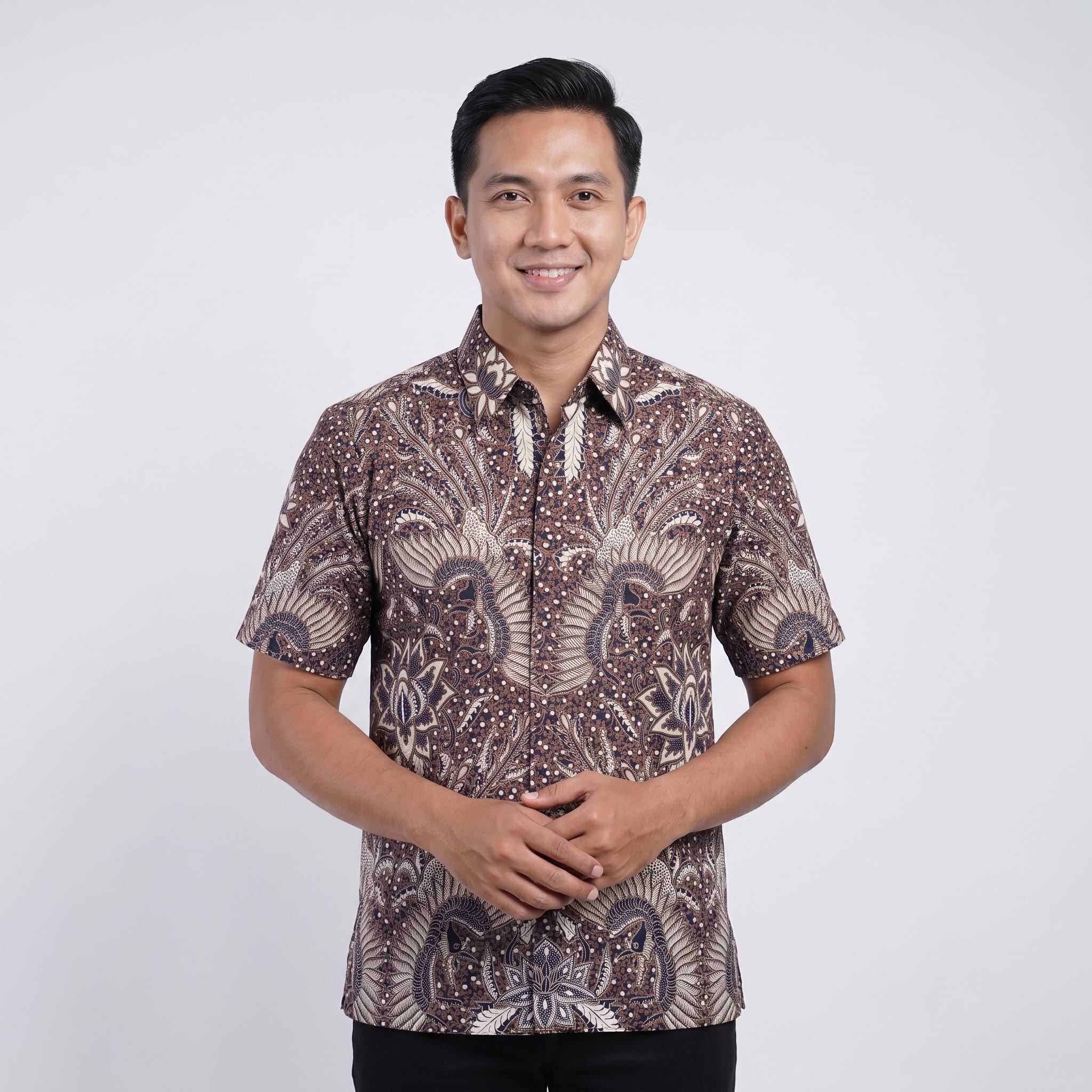Kemeja Batik Pria Katun Cabut Lengan Pendek - 333 - Gambar 11