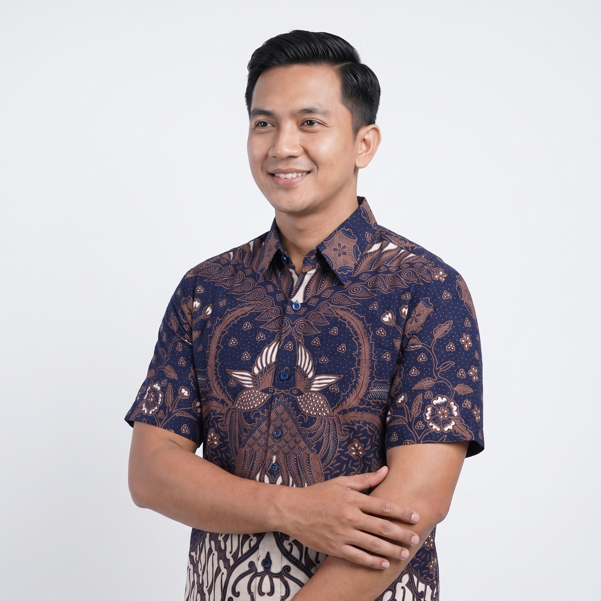 Kemeja Batik Pria Katun Cabut Lengan Pendek - 332 - Gambar 9