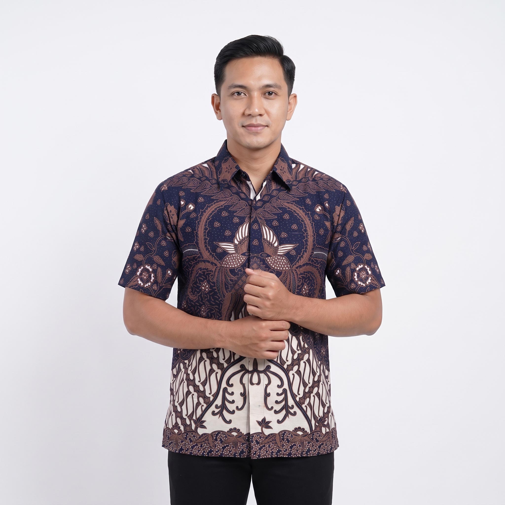 Kemeja Batik Pria Katun Cabut Lengan Pendek - 332 - Gambar 8