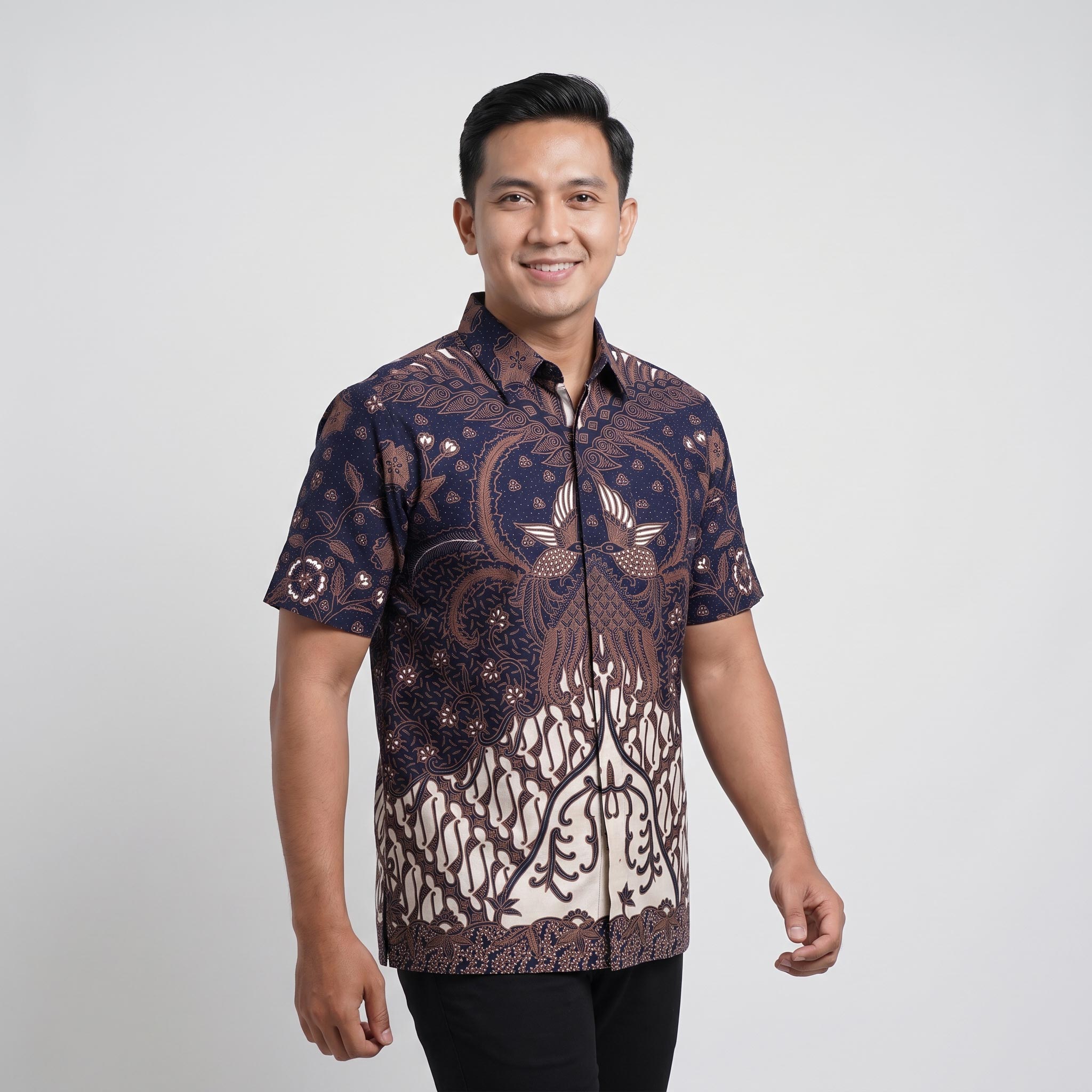 Kemeja Batik Pria Katun Cabut Lengan Pendek - 332 - Gambar 7