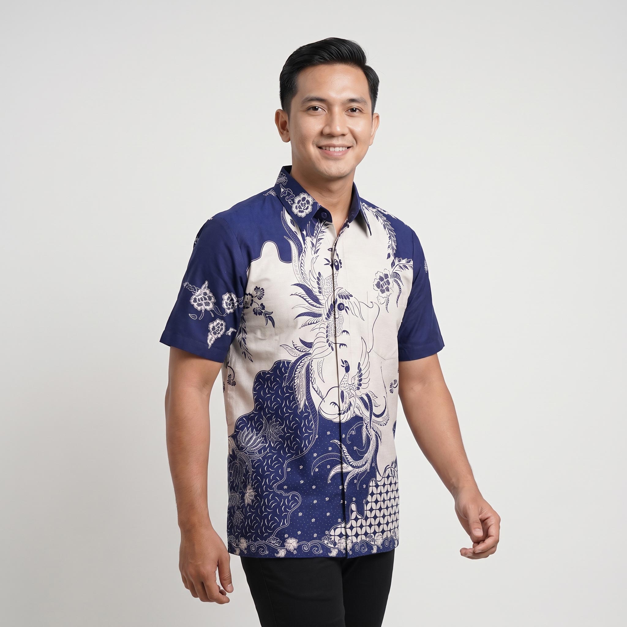 Kemeja Batik Pria Katun Cabut Lengan Pendek - 333 - Gambar 7